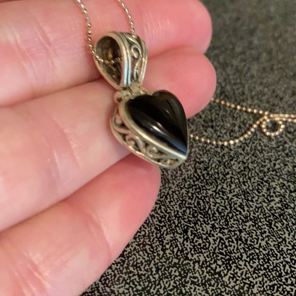Sterling Silver and Black Onyx Necklace - Picture 8 of 8